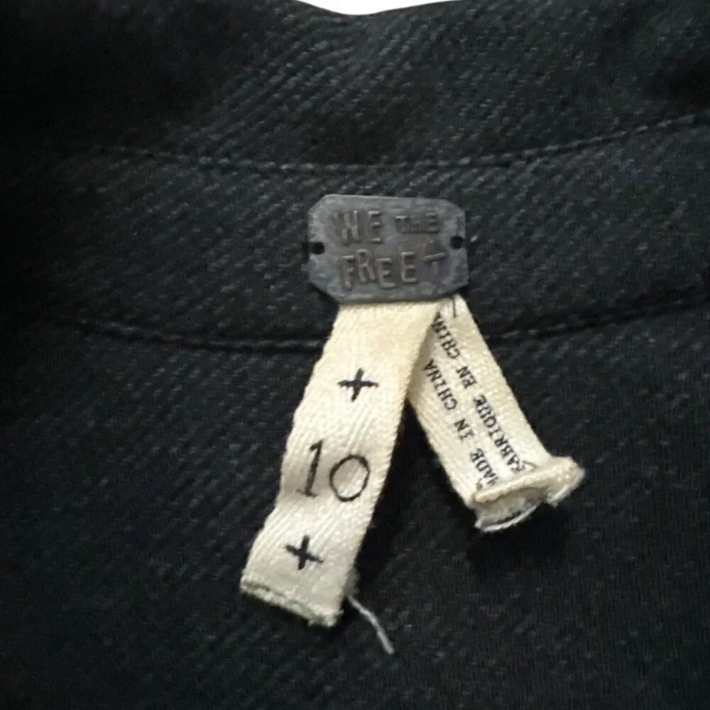 We The Free Black Womens Zip-Up Jacket Size 10